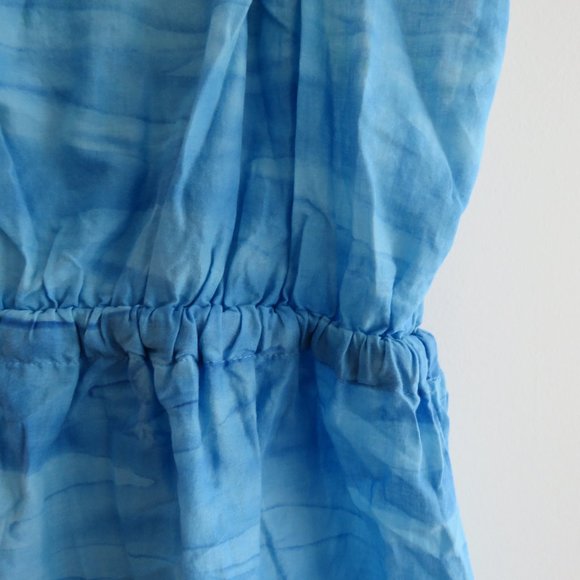 ANTHROPOLOGIE LILKA White Blue Swimming Pool Resort Cotton Dress Cover Up Small - Picture 11 of 13